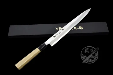 興隆刀剪行〕*子之日白極上精加工柳刃240mm 270mm 300mm 原廠柄附落款朴鞘.