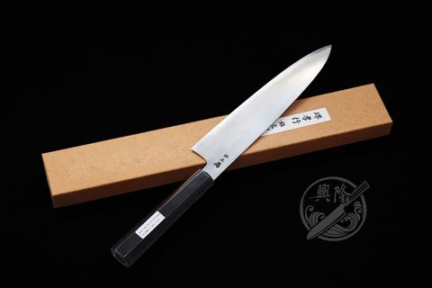 興隆刀剪行〕*堺孝行銀三鋼和牛刀210mm 240mm 黑檀八角柄.