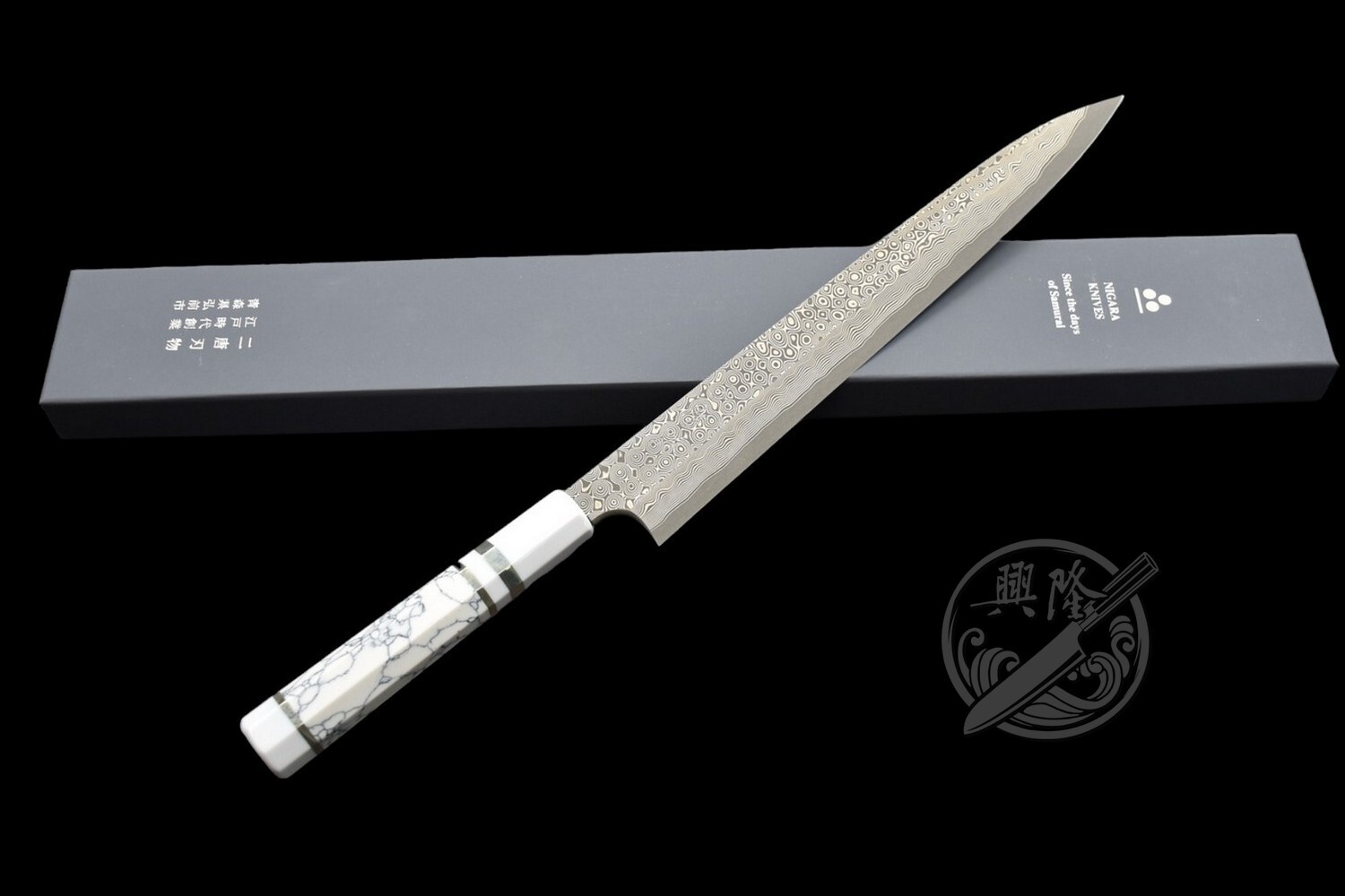 二唐刃物　錬鉄　青二　先丸柳刃　300 二唐刃物 錬鉄 青二 先丸柳刃 300