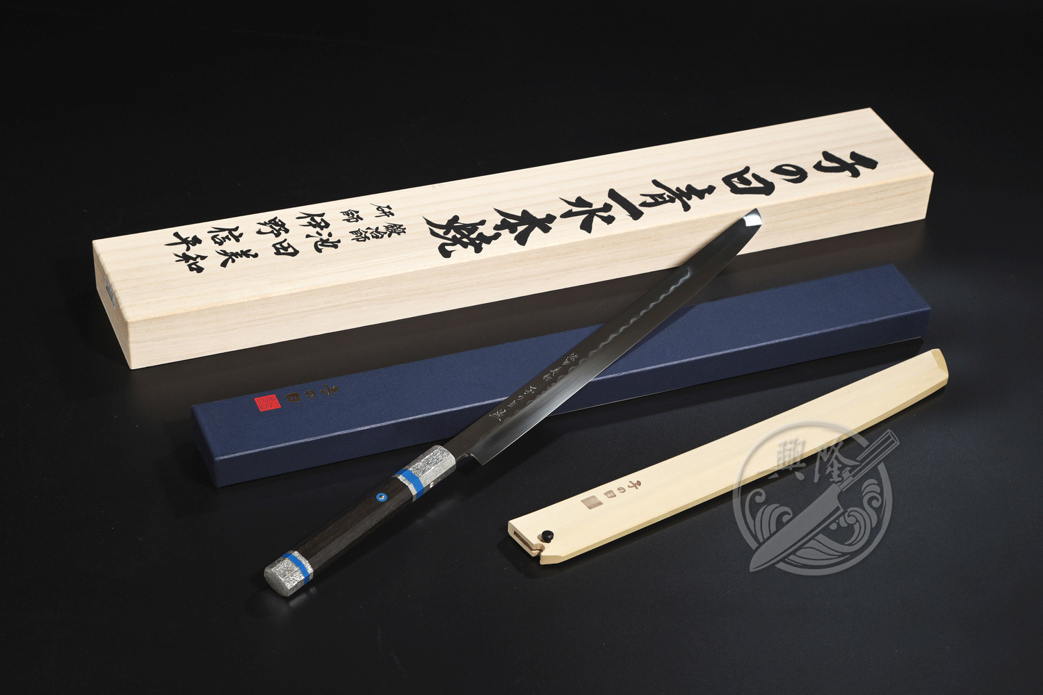 興隆刀剪行〕子之日<逸品現貨> 榊SMS 先丸330mm 特注純縂銀輪黑