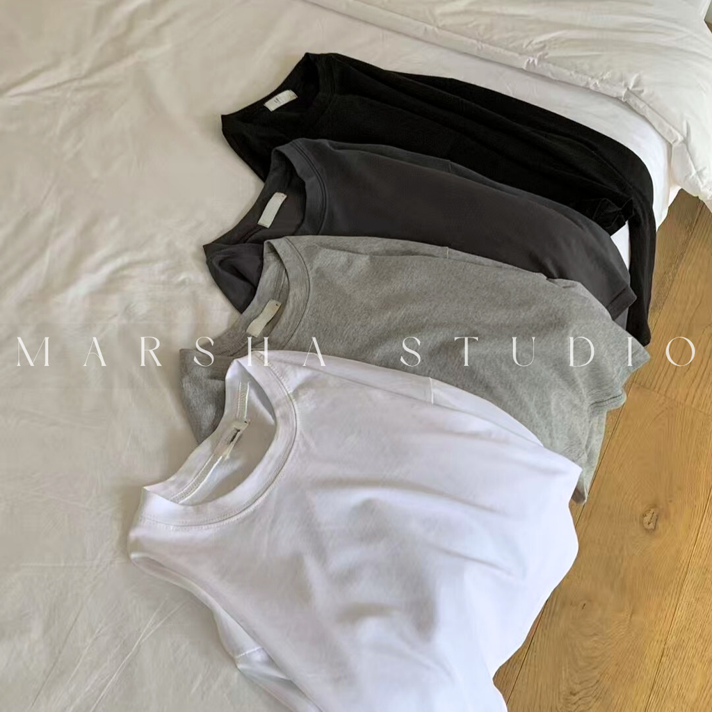 TOP｜Long_Le Som_短版寬鬆長袖棉T恤  100% Cotton (2)