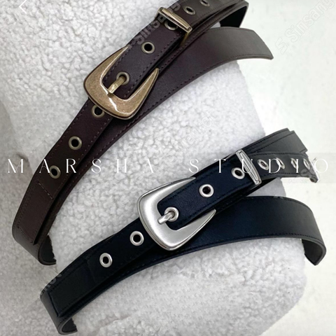 ACC｜MiXXiN｜雙層交疊皮帶 PU100%