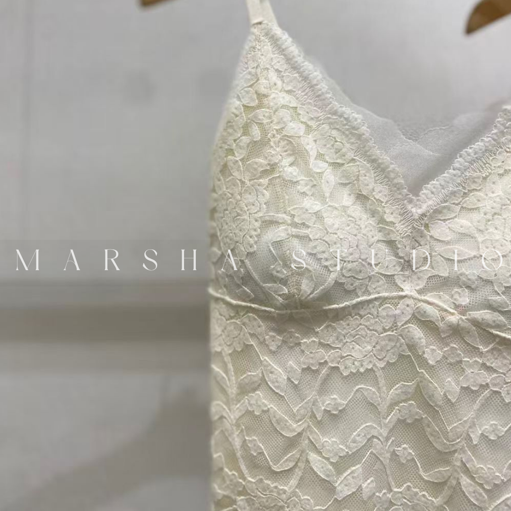 POST❮韓國❯6CK31全蕾絲Bra Top 細肩帶內搭背心 女 罩杯蕾絲短版上衣2