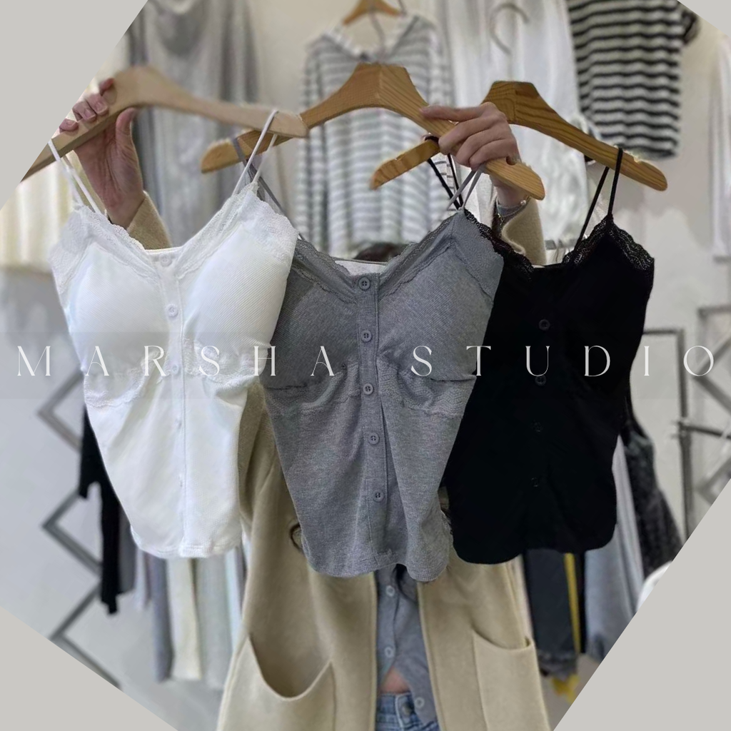 TOP｜BRATOP｜HiPTiQUE｜Button Lace  Bratop Cotton