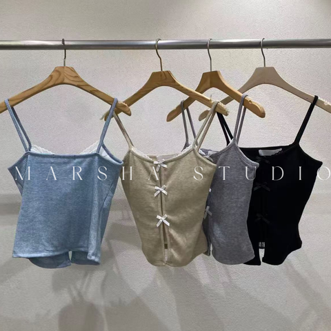 TOP｜BRATOP｜HiPTiQUE｜Ribbon Buttom Bratop Cotton (2)