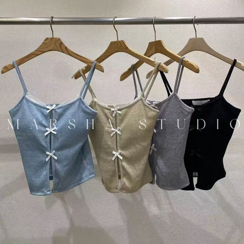 TOP｜BRATOP｜HiPTiQUE｜Ribbon Buttom Bratop Cotton