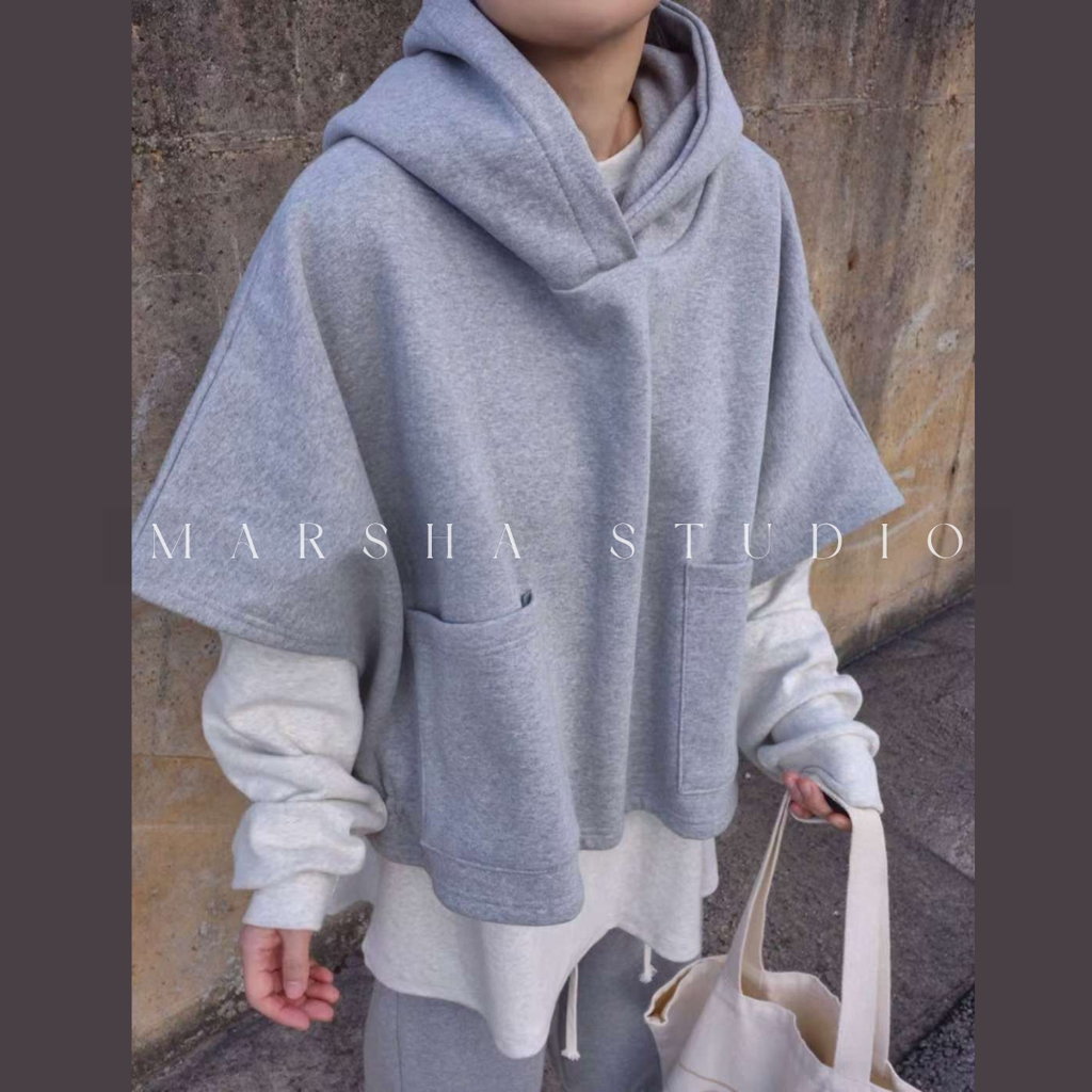 TOP｜SHORT｜Reapplace｜斗篷抽繩帽Ｔ (3)