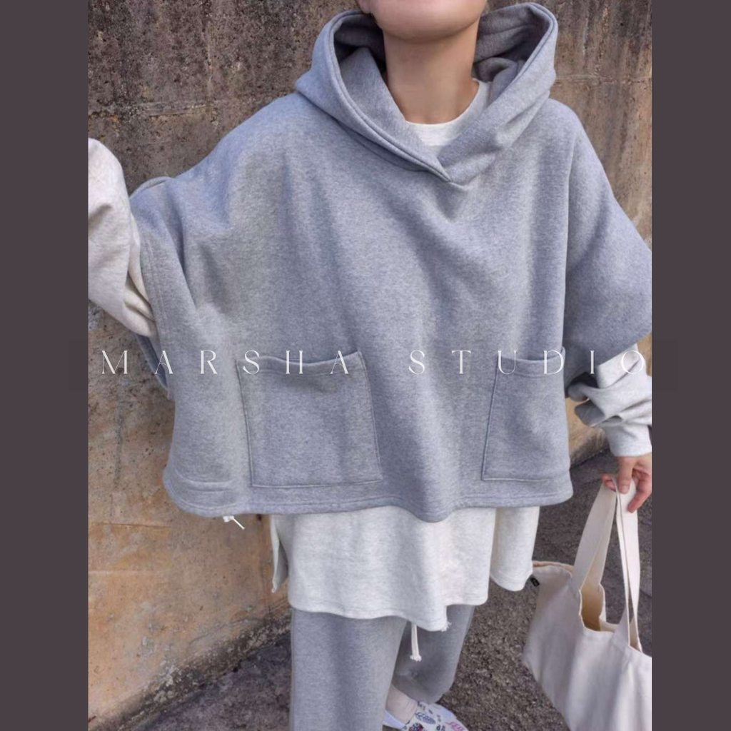 TOP｜SHORT｜Reapplace｜斗篷抽繩帽Ｔ (2)