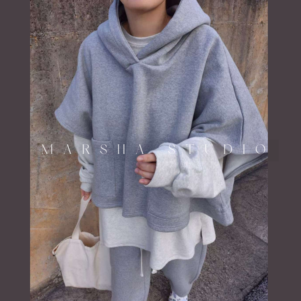 TOP｜SHORT｜Reapplace｜斗篷抽繩帽Ｔ (5)