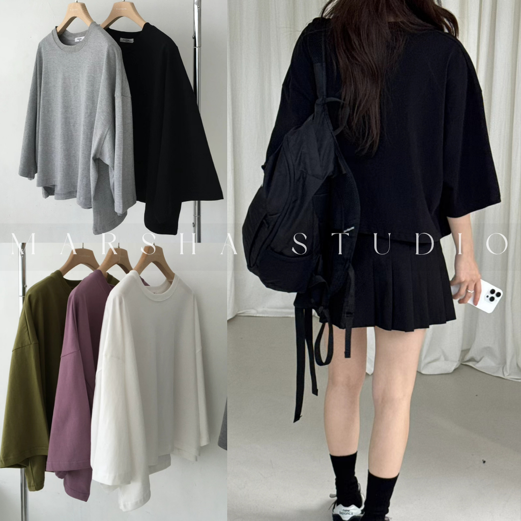 TOP｜SHORT｜Pleasure｜短版寬鬆五分袖t恤 (2)