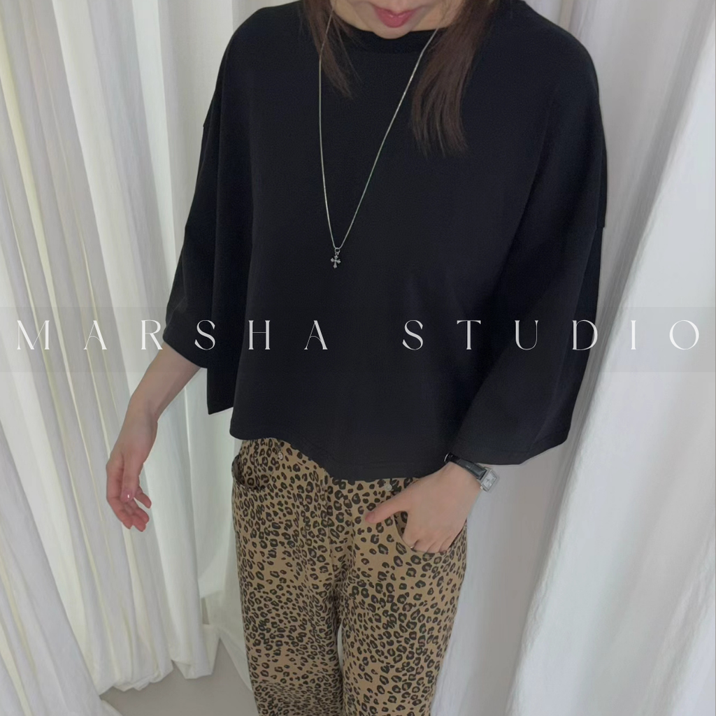 TOP｜SHORT｜Pleasure｜短版寬鬆五分袖t恤 (9)