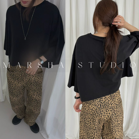 TOP｜SHORT｜Pleasure｜短版寬鬆五分袖t恤 (8)