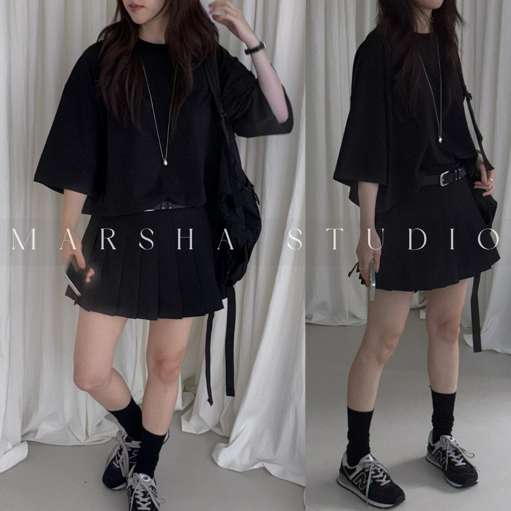 TOP｜SHORT｜Pleasure｜短版寬鬆五分袖t恤 (10)