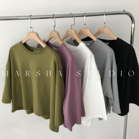 TOP｜SHORT｜Pleasure｜短版寬鬆五分袖t恤