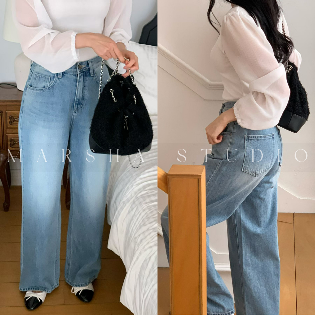 BOTTOM｜JEANS｜SELECT RENEWEL｜ST306 Wide Straight Jeans YKK (4)