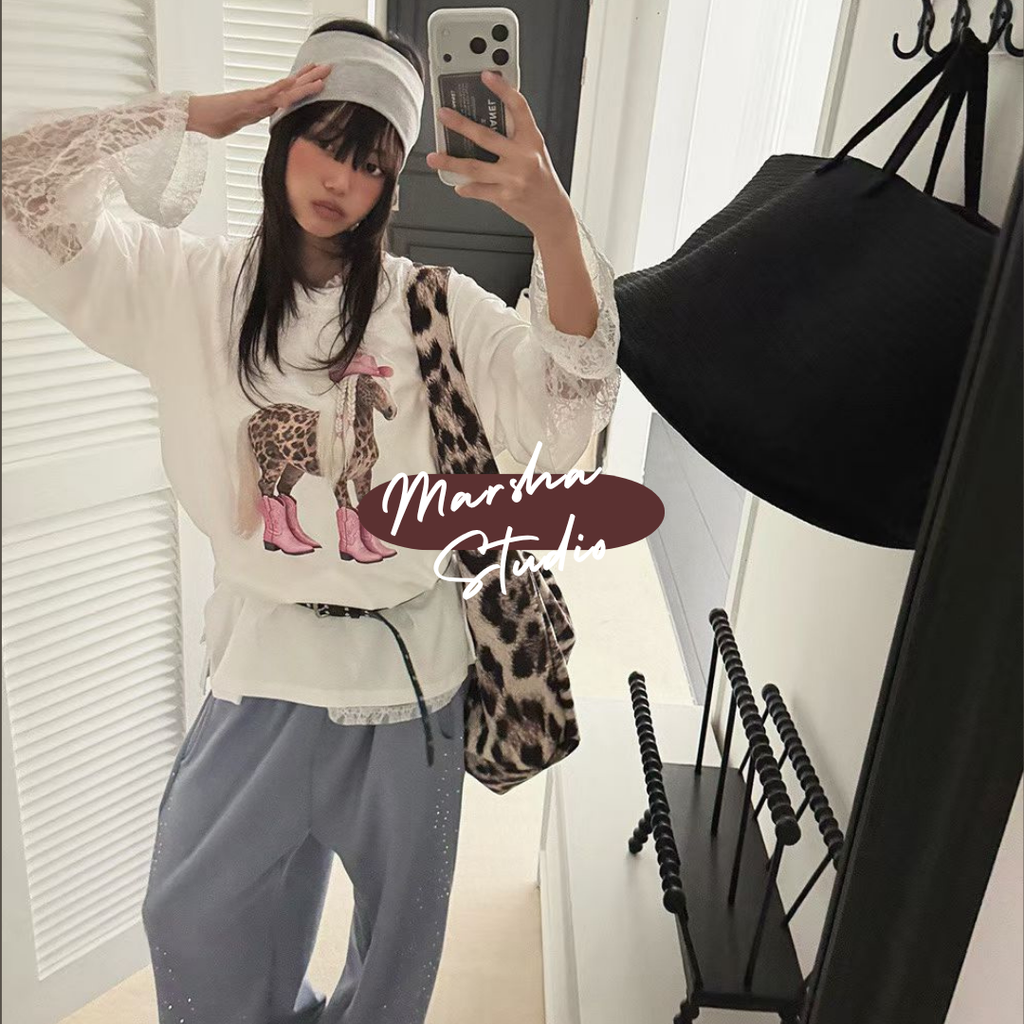 TOP｜Long_Judyque_網紗繡花荷葉袖口長袖上衣 (5)