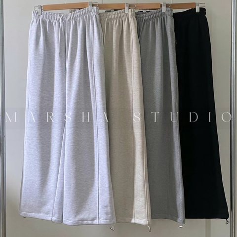 BOTTOM｜PANTS｜Minimal｜側邊線條鬆緊束口棉褲 Polyester50% Cotton50%