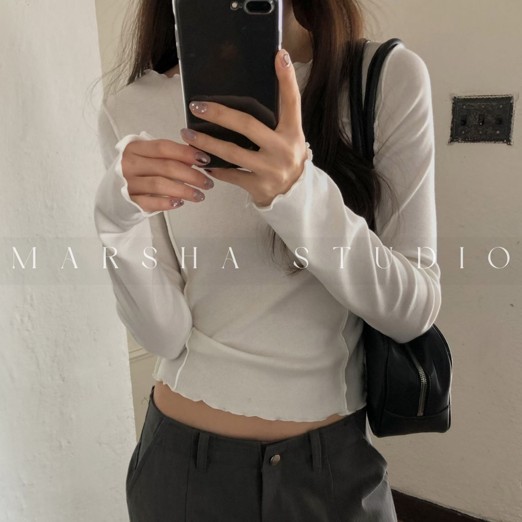 TOP｜LONG｜MINU｜木耳滾邊線條長袖上衣 (5)