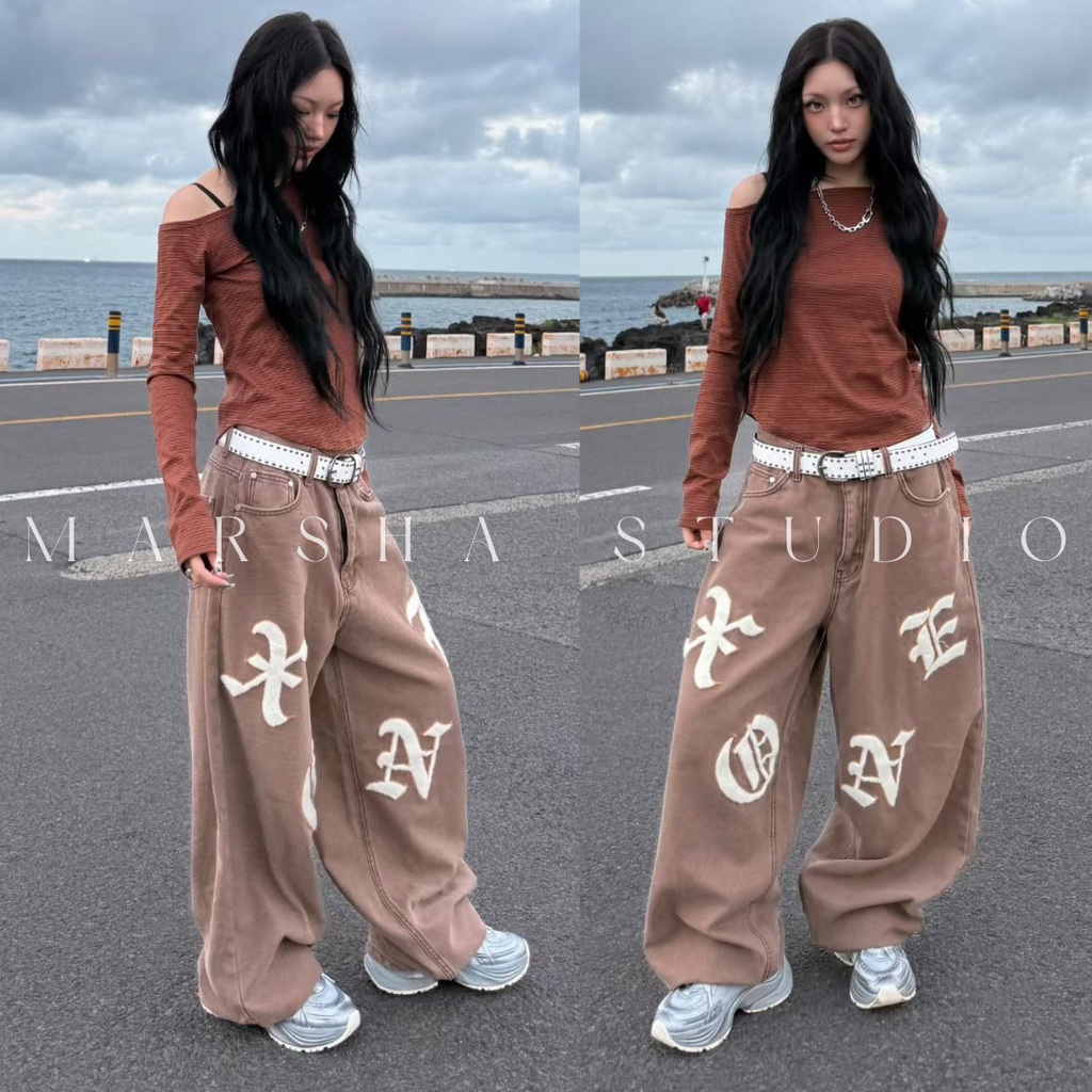 TOP｜LONG｜NUEUN｜細條紋斜肩長袖t恤 (5)