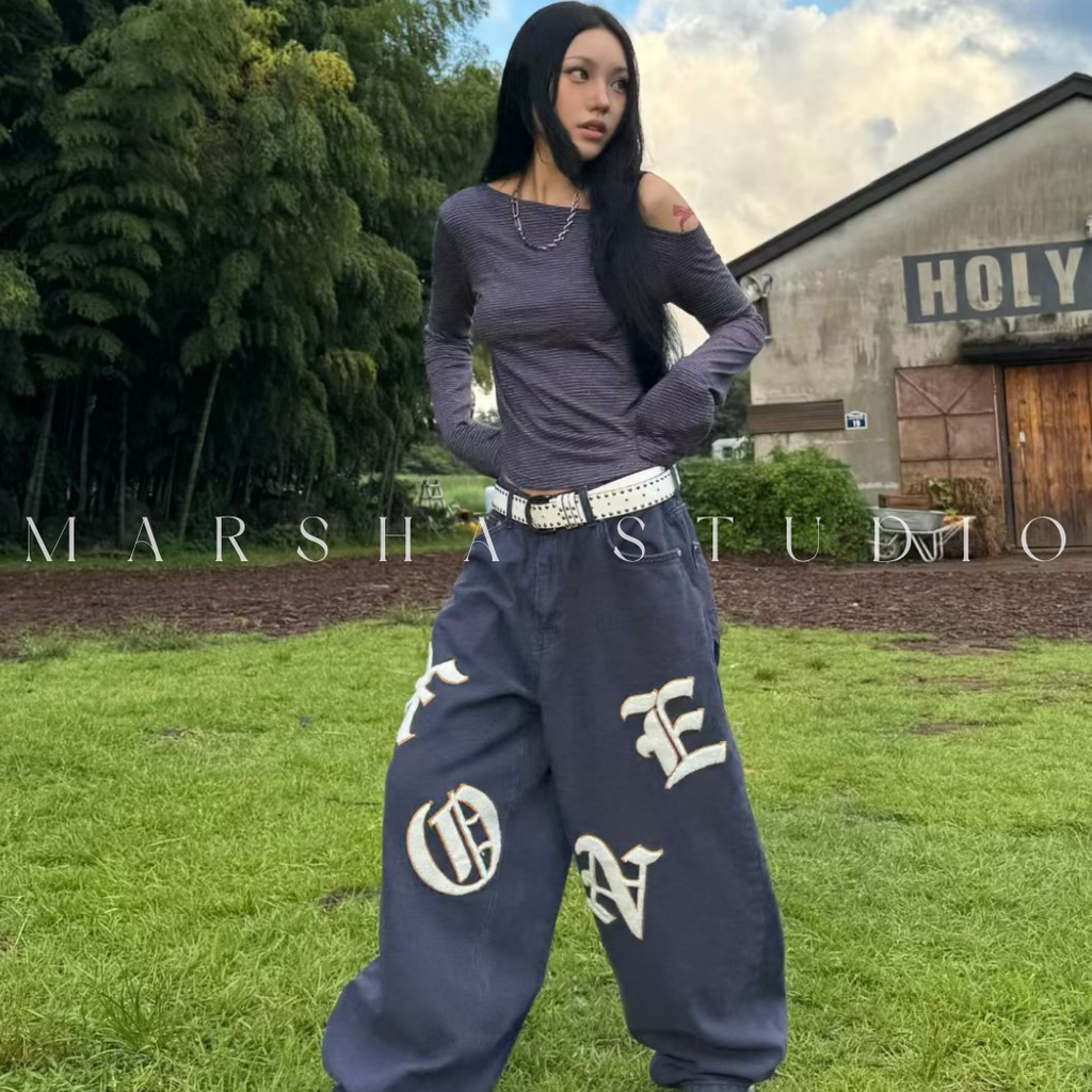 TOP｜LONG｜NUEUN｜細條紋斜肩長袖t恤 (11)