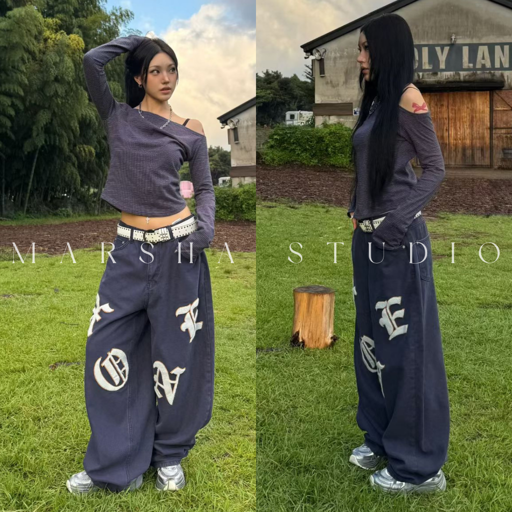 TOP｜LONG｜NUEUN｜細條紋斜肩長袖t恤 (9)