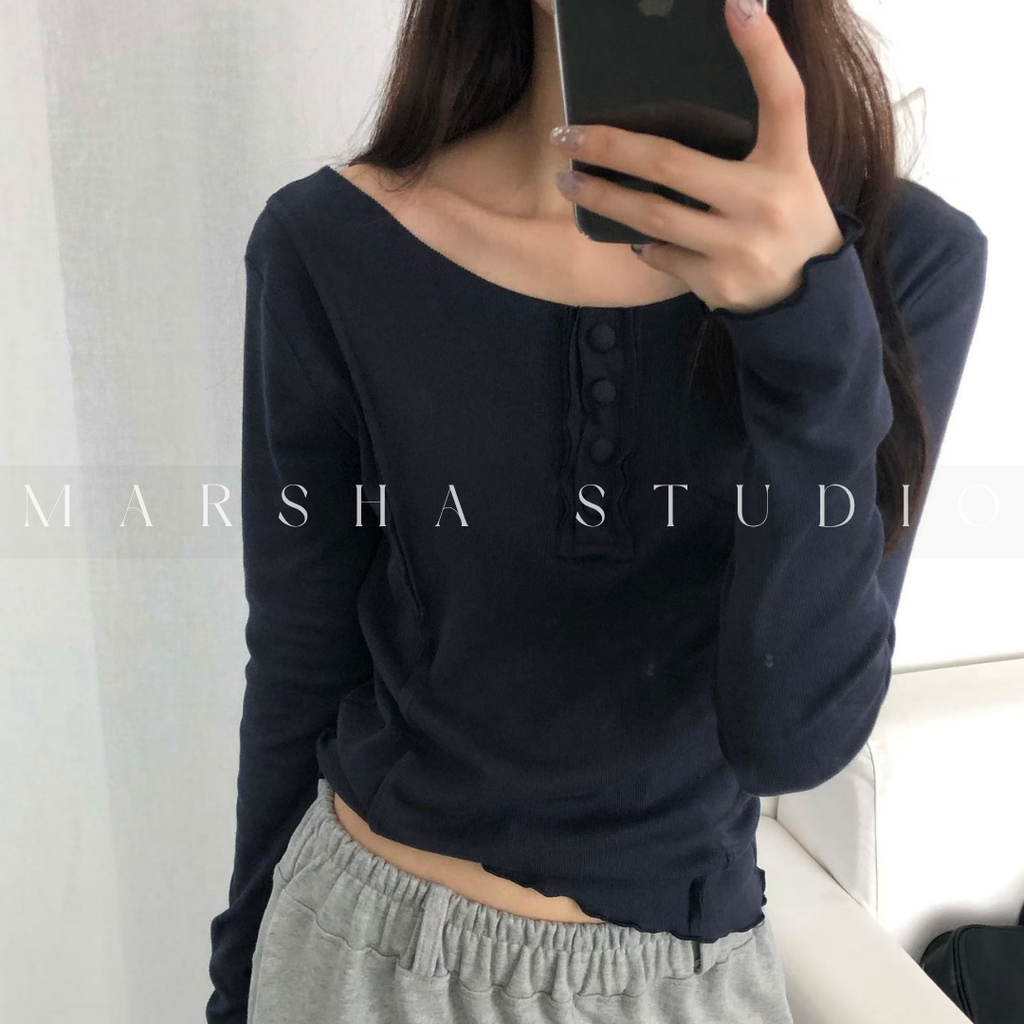 TOP｜LONG｜MINU｜前鈕扣線條長袖上衣 (4)