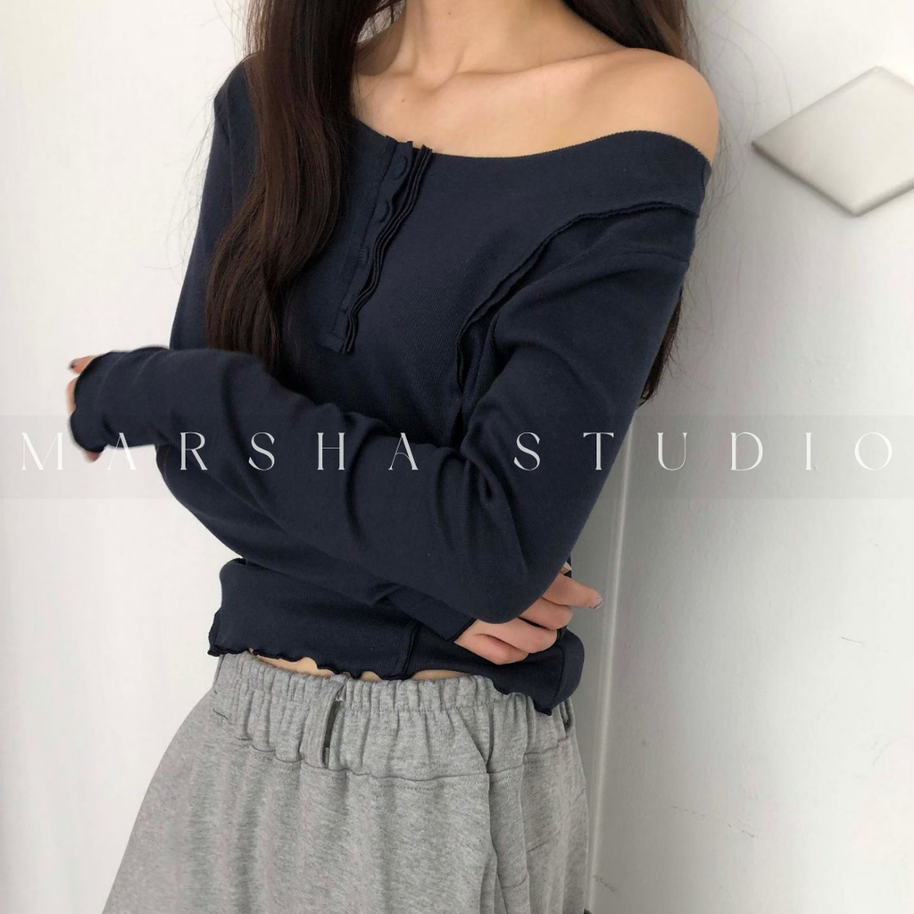 TOP｜LONG｜MINU｜前鈕扣線條長袖上衣 (6)