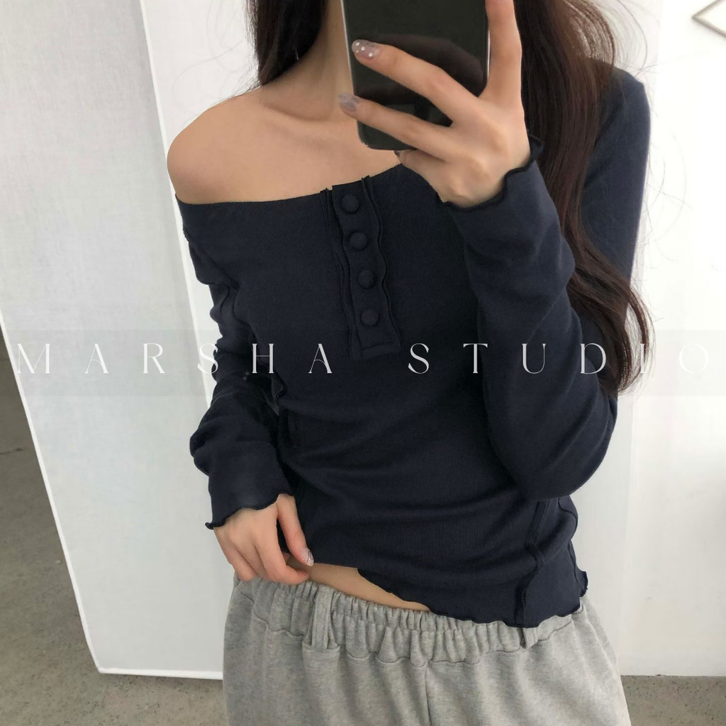 TOP｜LONG｜MINU｜前鈕扣線條長袖上衣 (5)