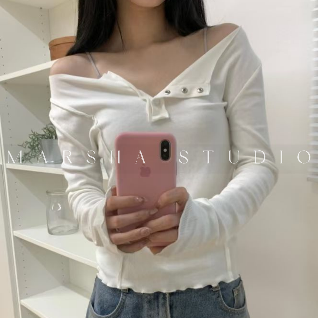 TOP｜LONG｜MINU｜前鈕扣線條長袖上衣 (18)