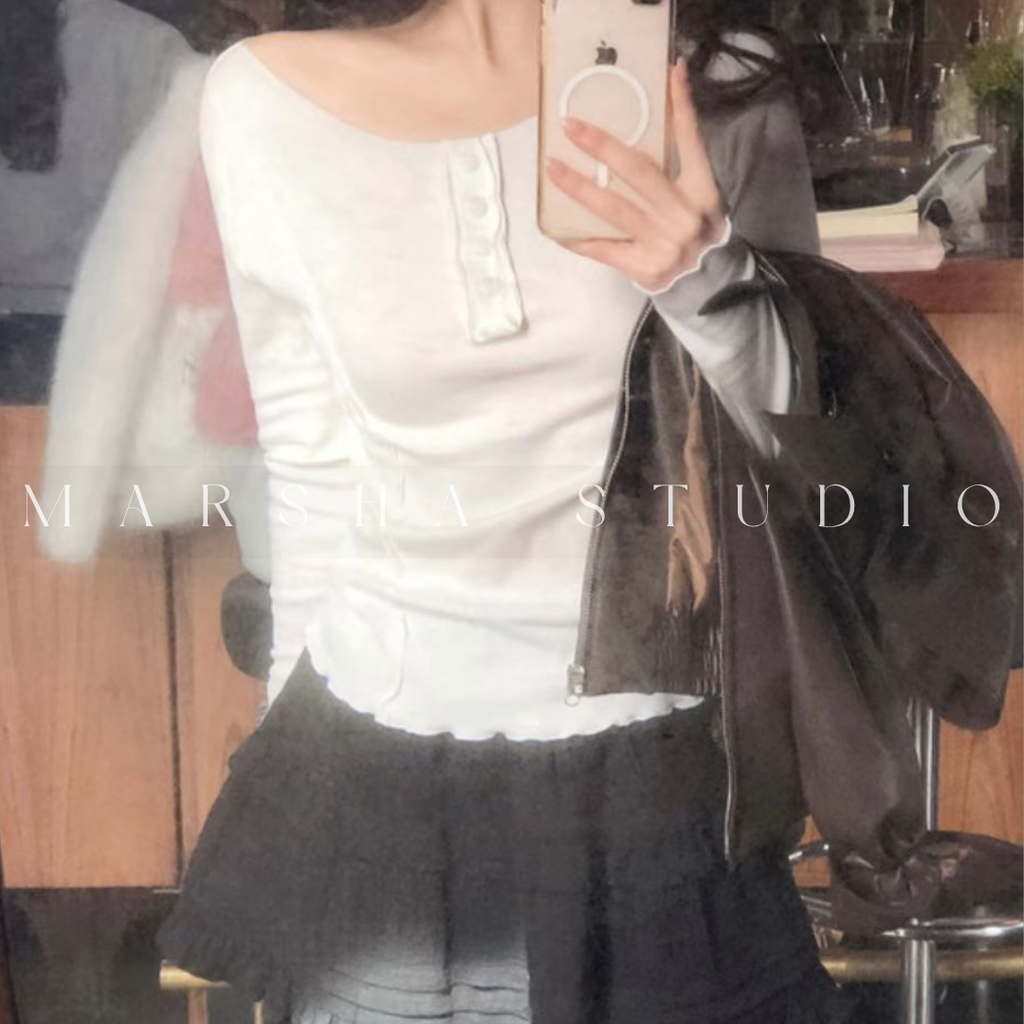 TOP｜LONG｜MINU｜前鈕扣線條長袖上衣 (21)