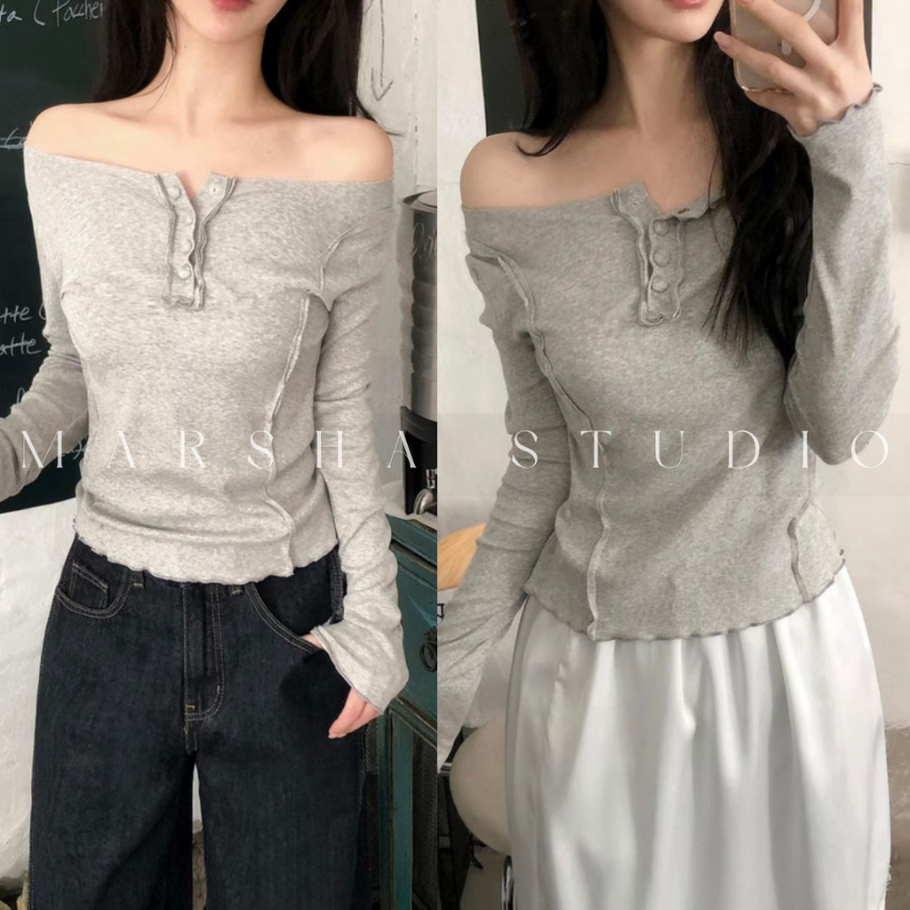 TOP｜LONG｜MINU｜前鈕扣線條長袖上衣 (10)