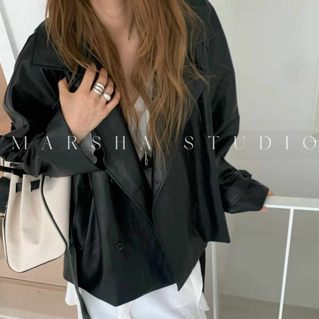 OUTER｜ONDA｜皮革風衣外套 (6)