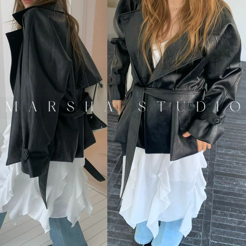 OUTER｜ONDA｜皮革風衣外套 (5)