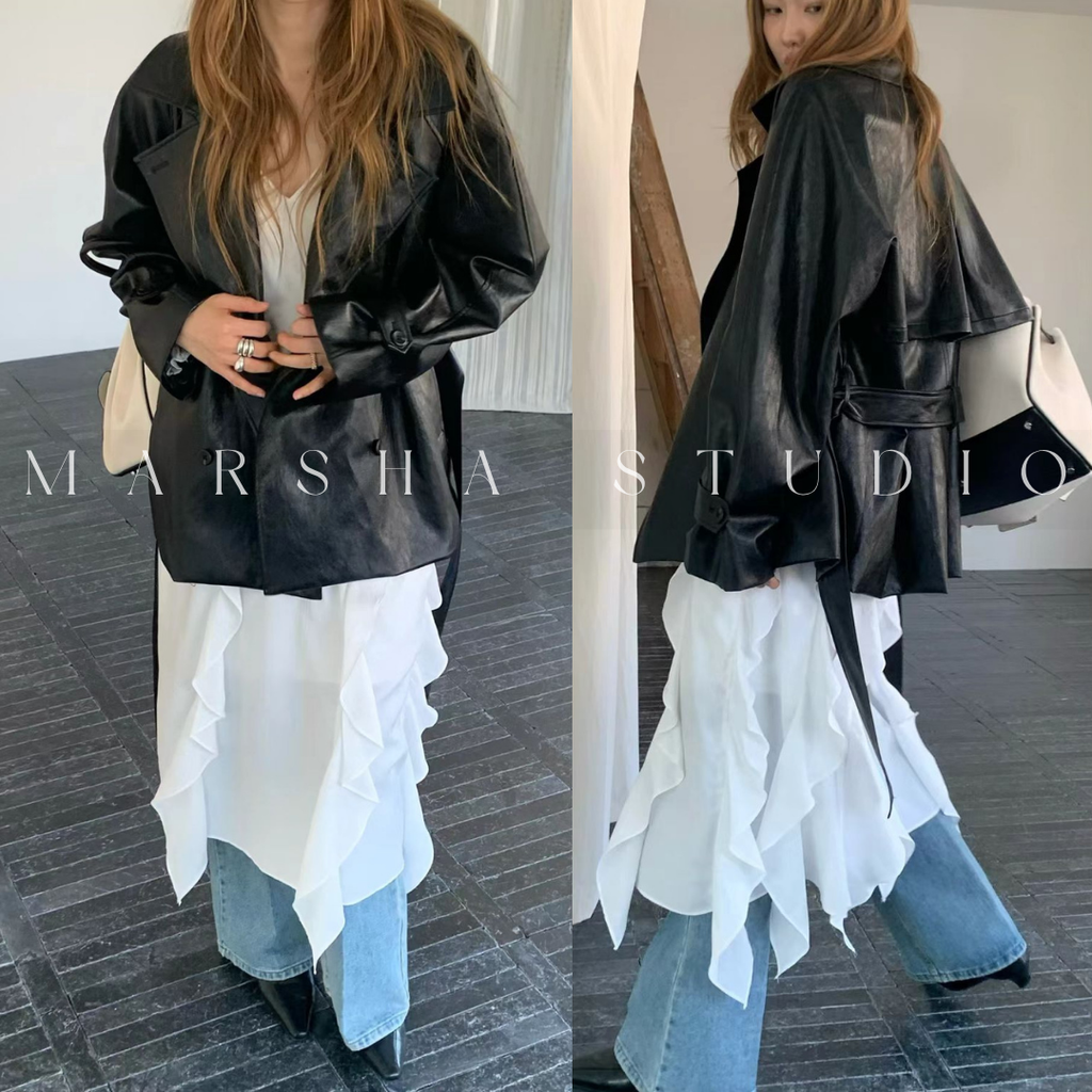 OUTER｜ONDA｜皮革風衣外套 (3)