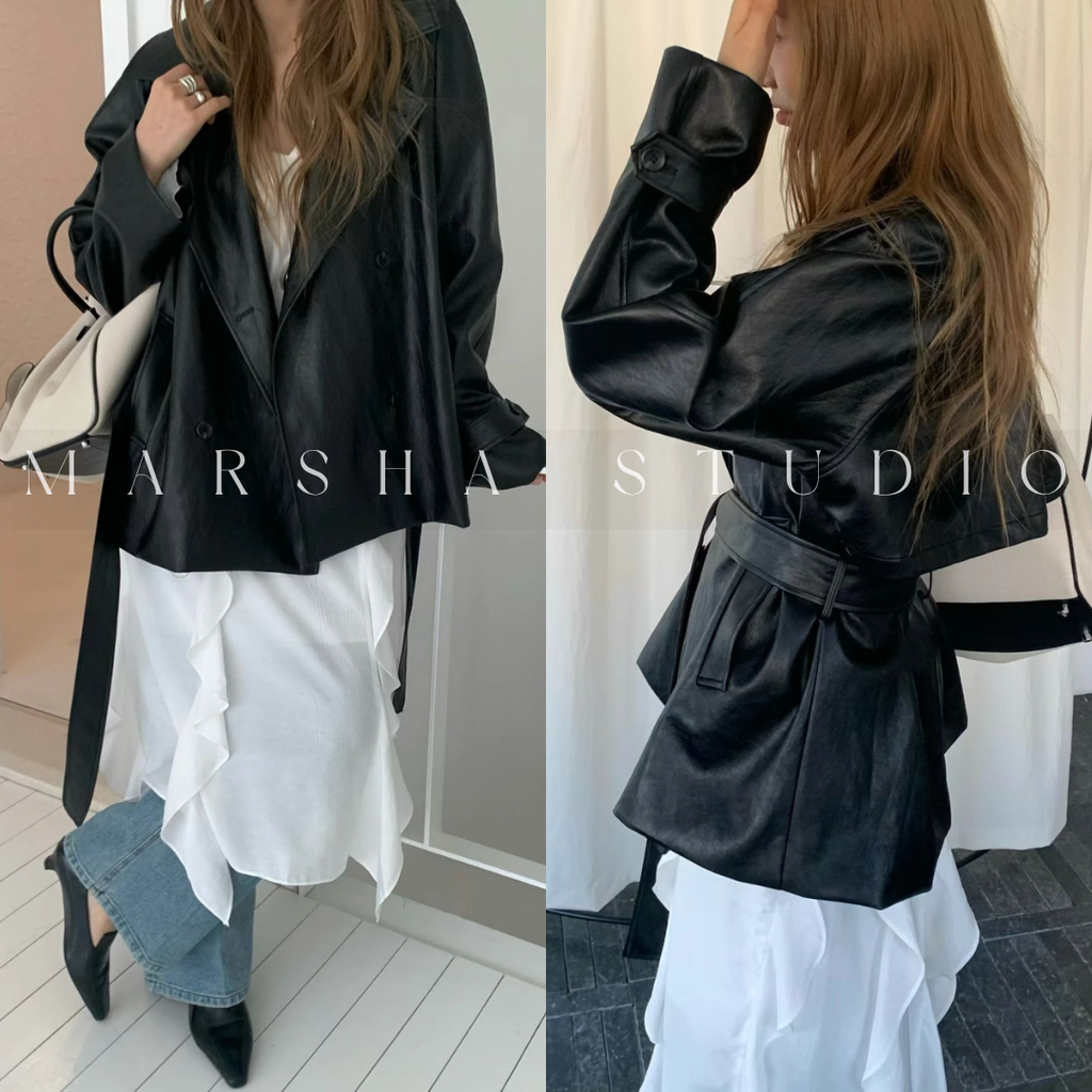 OUTER｜ONDA｜皮革風衣外套 (2)