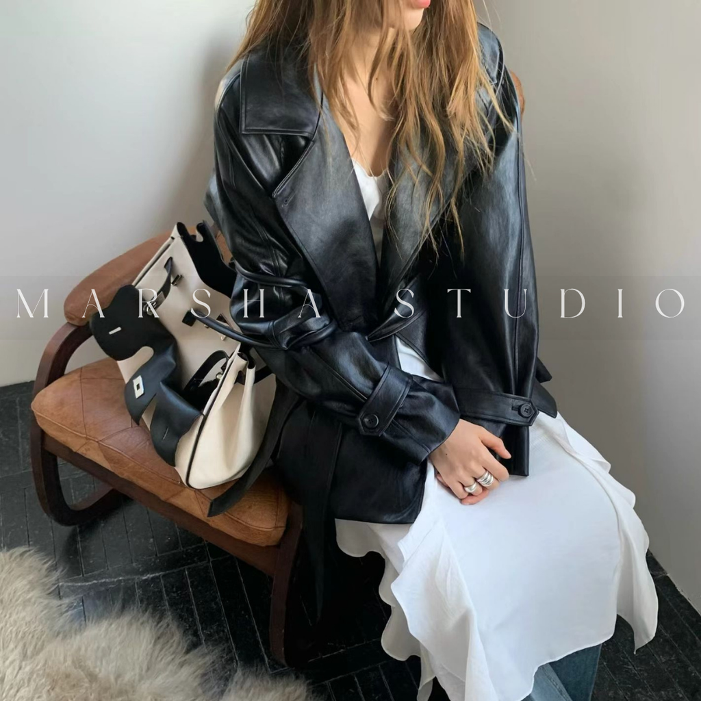 OUTER｜ONDA｜皮革風衣外套 (4)