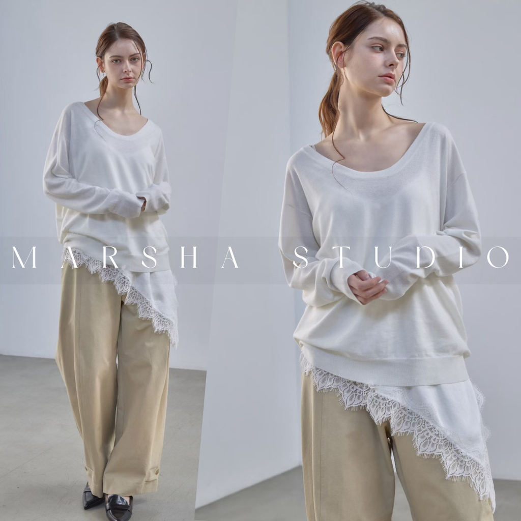 不對稱緞面斜裁蕾絲拼接細肩帶背心6