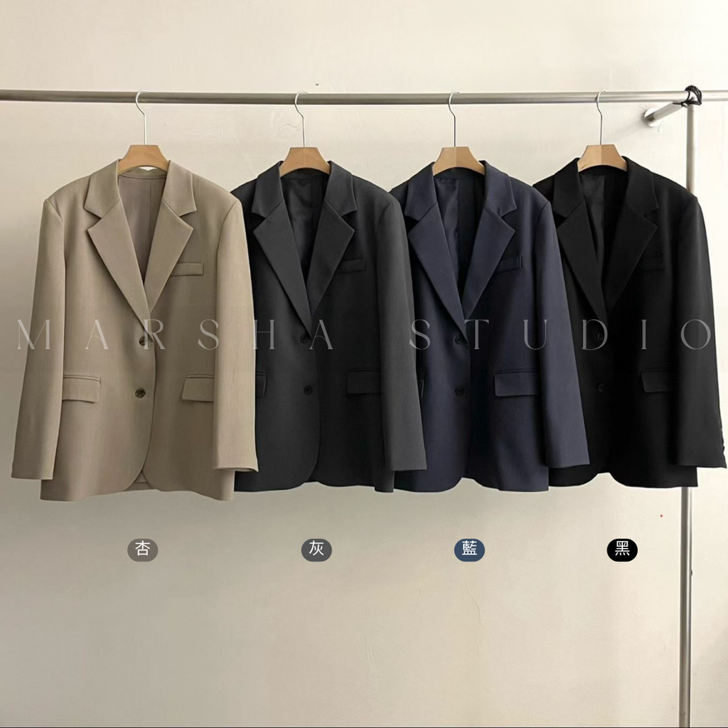 ❮韓國❯6CK03俐落後開衩設計寬鬆西裝外套｜通勤百搭22