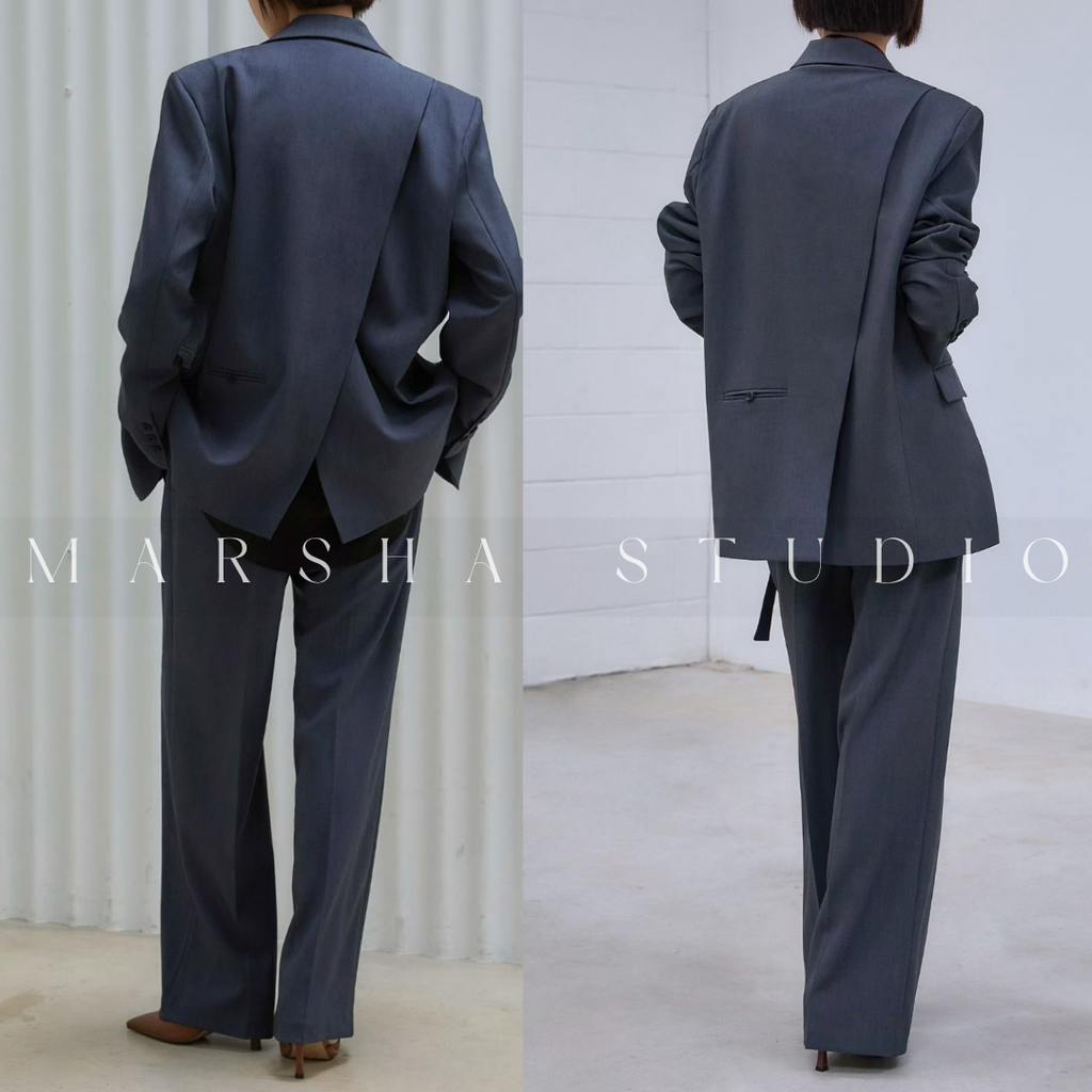 ❮韓國❯6CK03俐落後開衩設計寬鬆西裝外套｜通勤百搭3