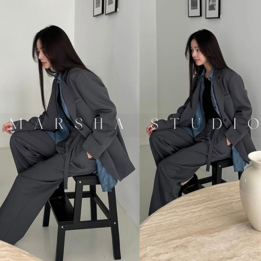 ❮韓國❯6CK03俐落後開衩設計寬鬆西裝外套｜通勤百搭12