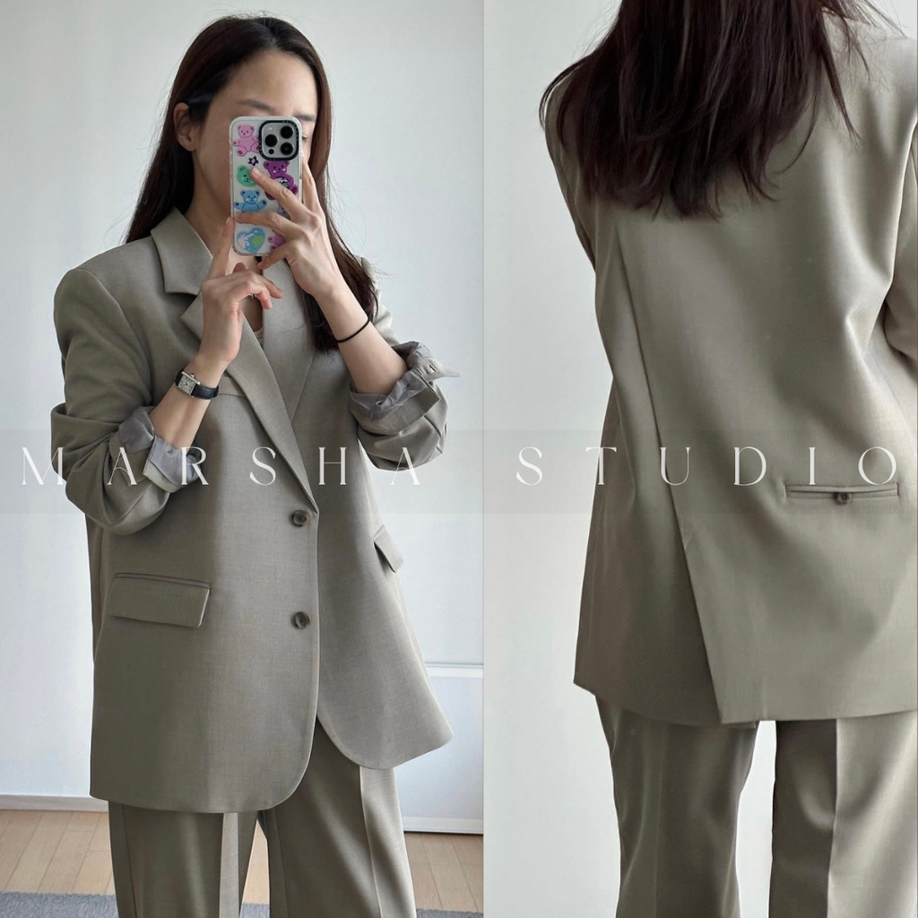 ❮韓國❯6CK03俐落後開衩設計寬鬆西裝外套｜通勤百搭17