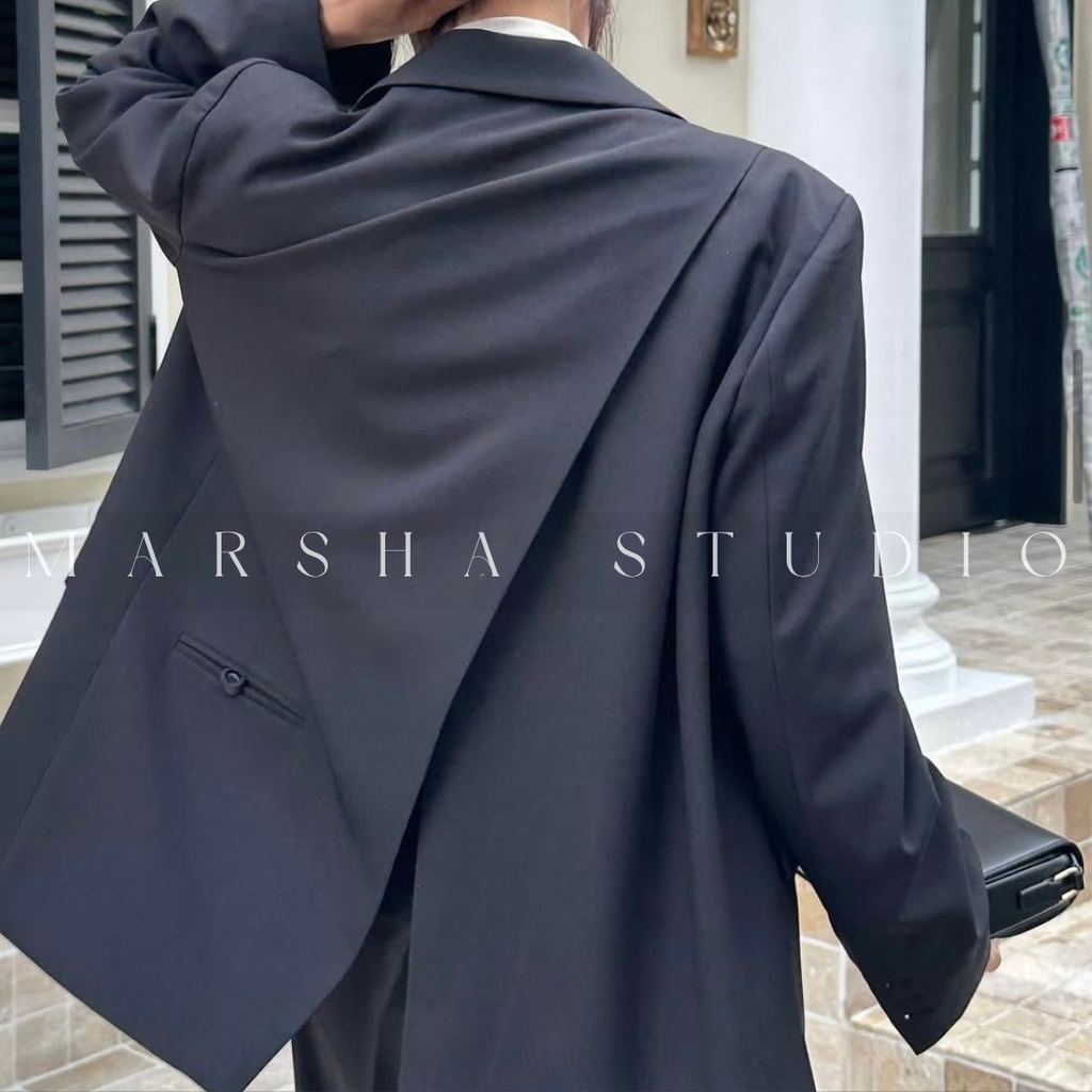 ❮韓國❯6CK03俐落後開衩設計寬鬆西裝外套｜通勤百搭8