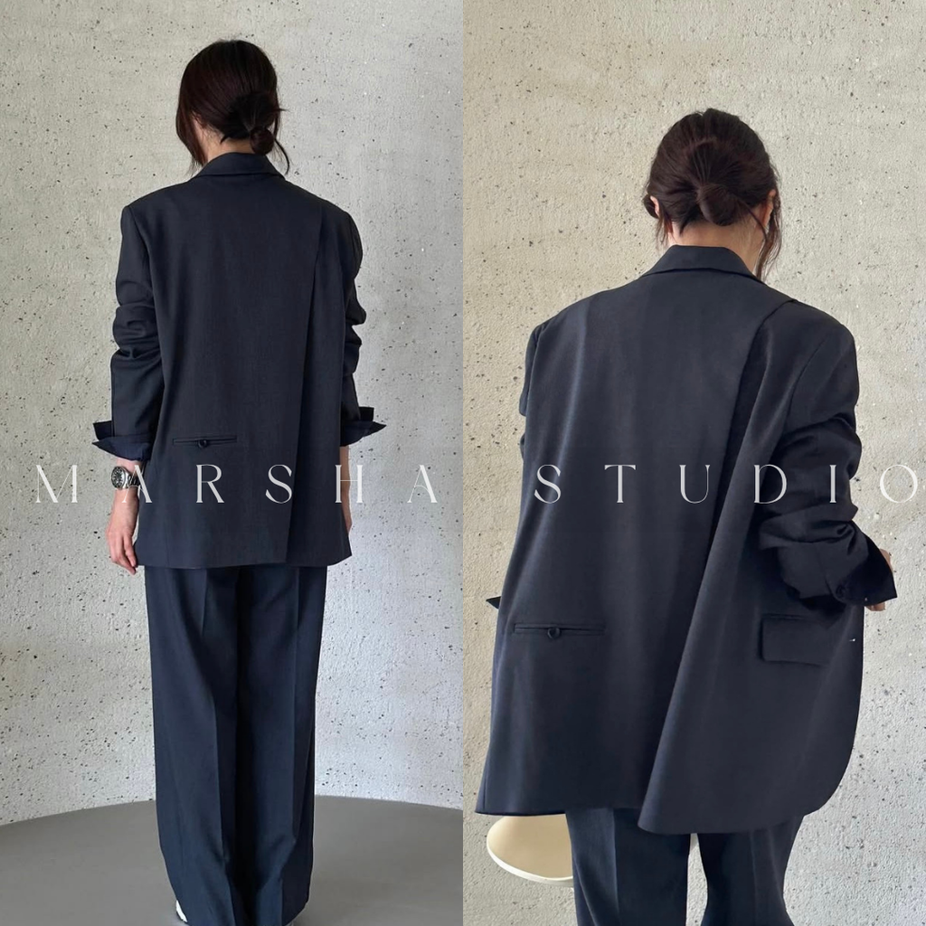 ❮韓國❯6CK03俐落後開衩設計寬鬆西裝外套｜通勤百搭16