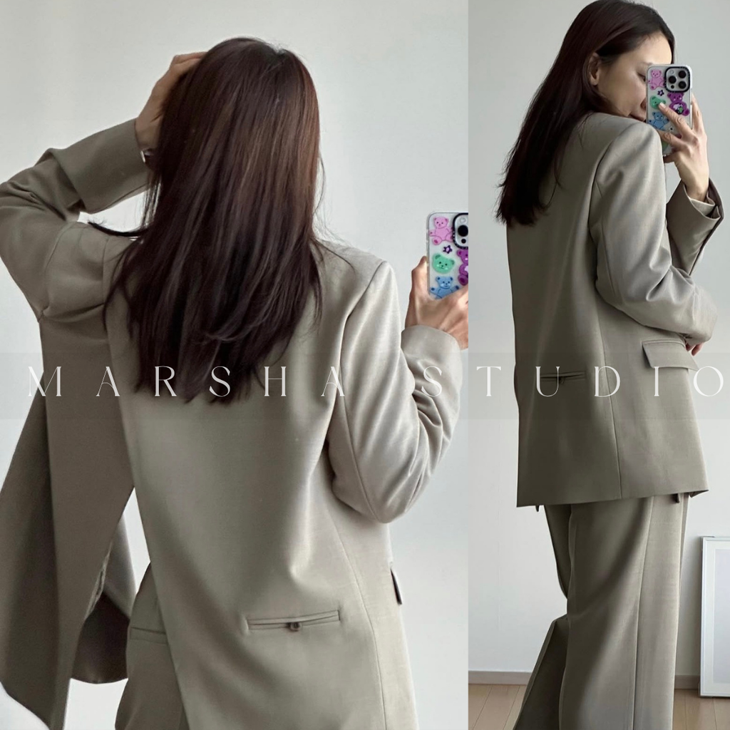 ❮韓國❯6CK03俐落後開衩設計寬鬆西裝外套｜通勤百搭18