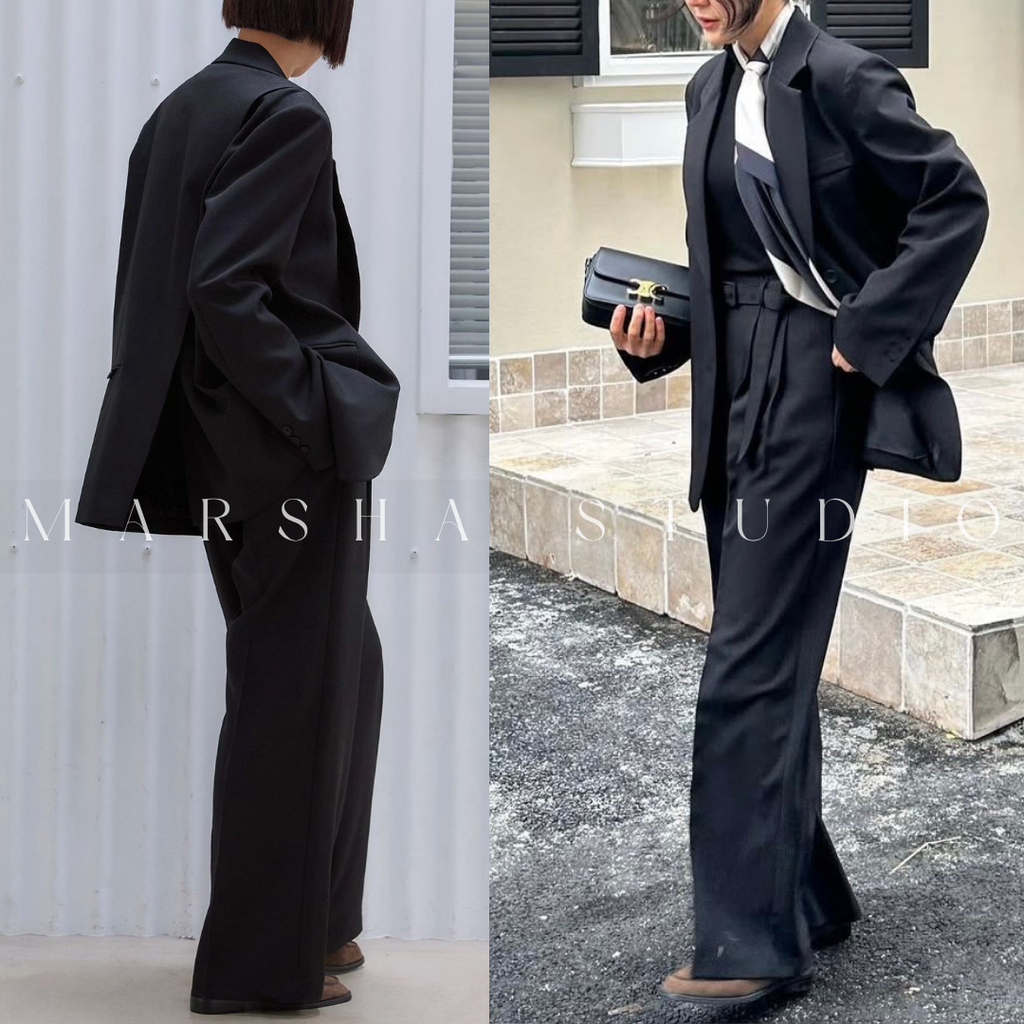 ❮韓國❯6CK03俐落後開衩設計寬鬆西裝外套｜通勤百搭7