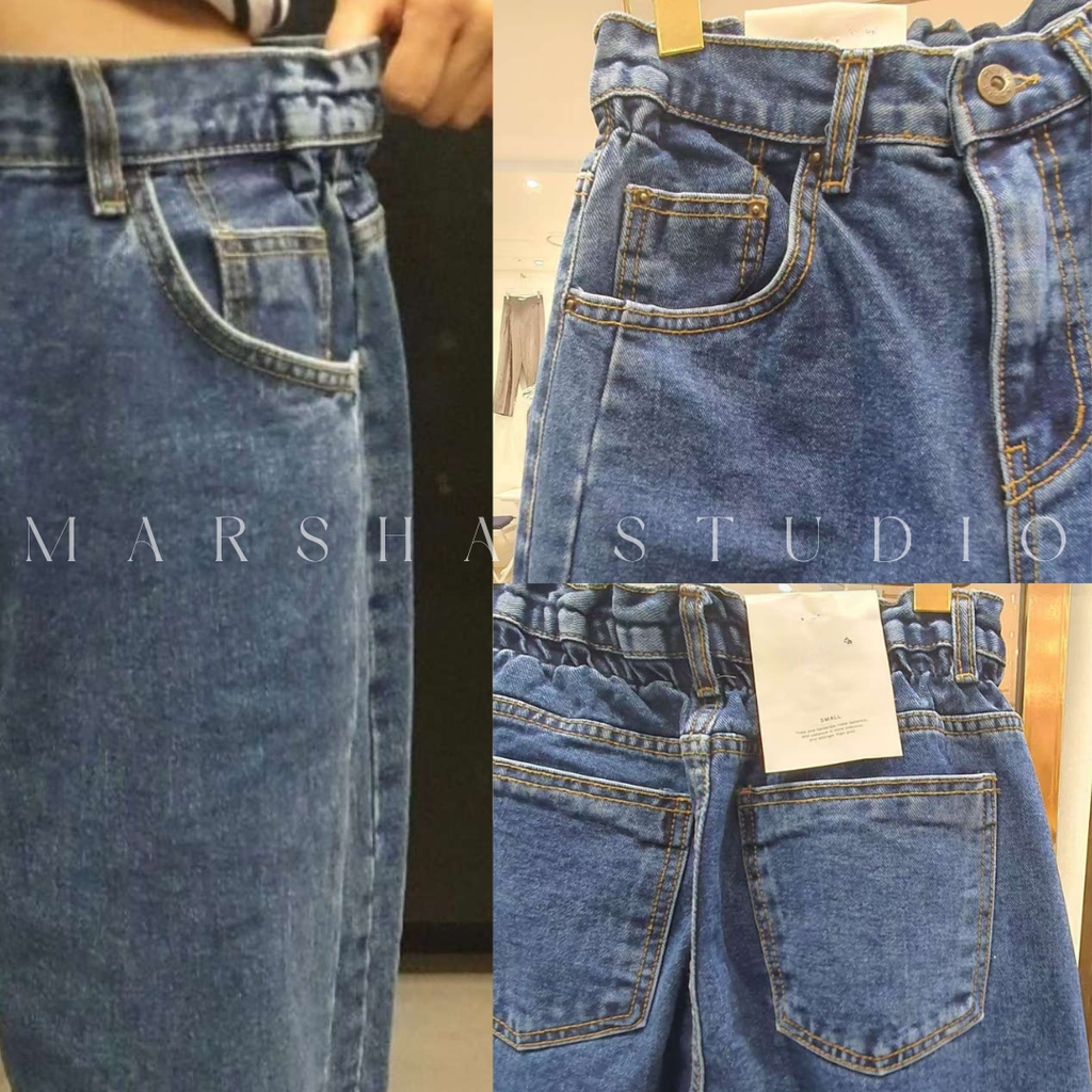 ❮韓國❯6AK02不對稱褲腳抽鬚廓型寬管牛仔褲14