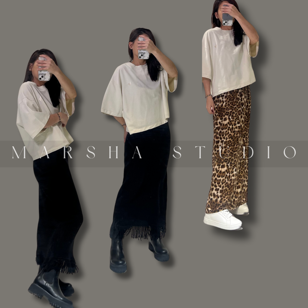 ‹韓國›4JK19_落肩五分袖內裡薄款毛圈布T-Shirt4