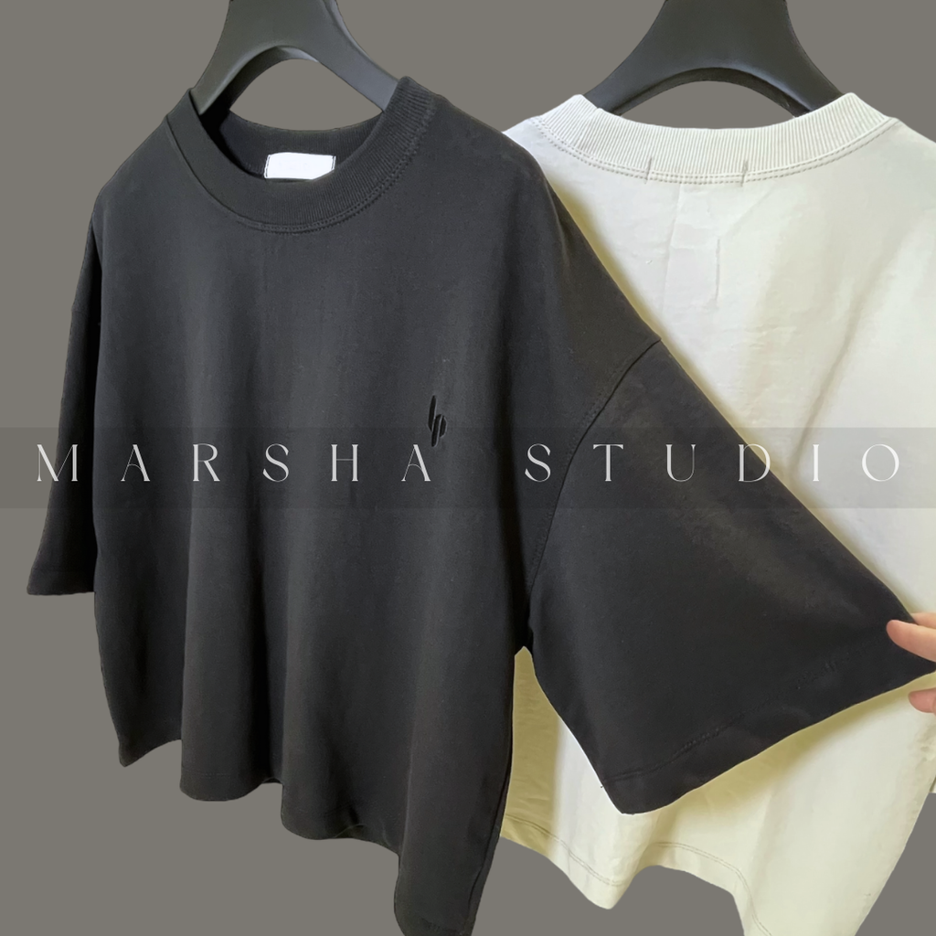 ‹韓國›4JK19_落肩五分袖內裡薄款毛圈布T-Shirt7