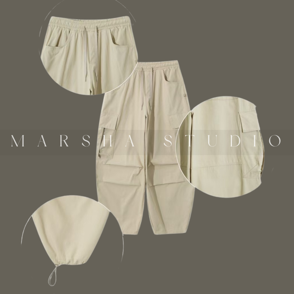 ❮韓國❯5GK05_帥氣工裝束口寬褲氣球褲|Unisex|棉 100% (11)