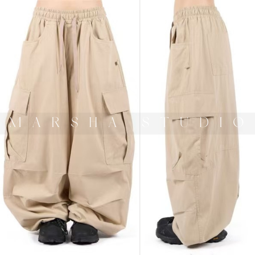 ❮韓國❯5GK05_帥氣工裝束口寬褲氣球褲|Unisex|棉 100% (12)